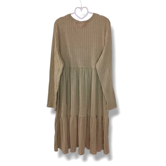 New knit Tiered Boho Dress In Toast Size XXL 🤎 - Picture 3 of 6